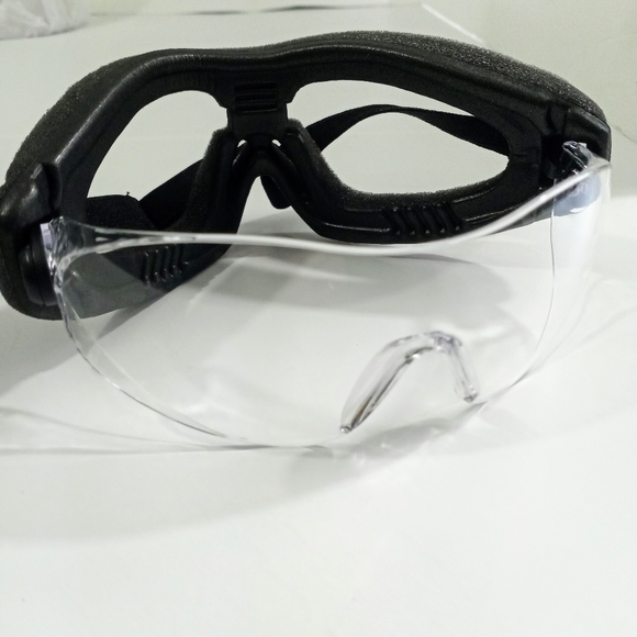 Moto Safety Goggles Anti-Fog Adjustable Soft Seal Clear Lens Black Unisex - Picture 6 of 6